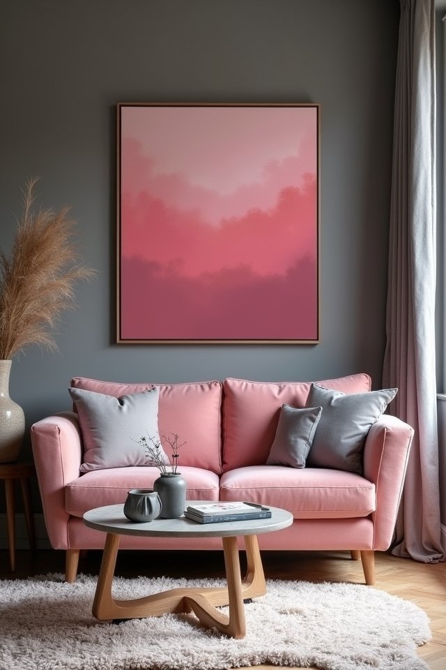 cozy grey pink color scheme