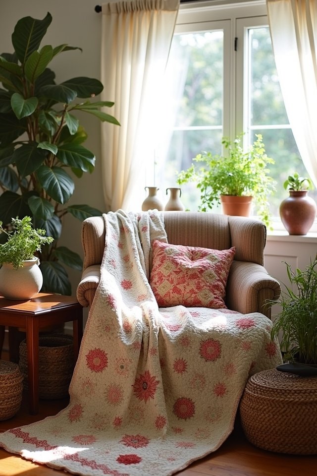 cozy handmade quilt decor