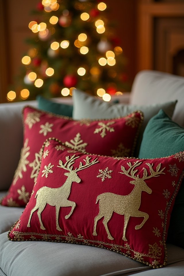 cozy holiday throw pillows