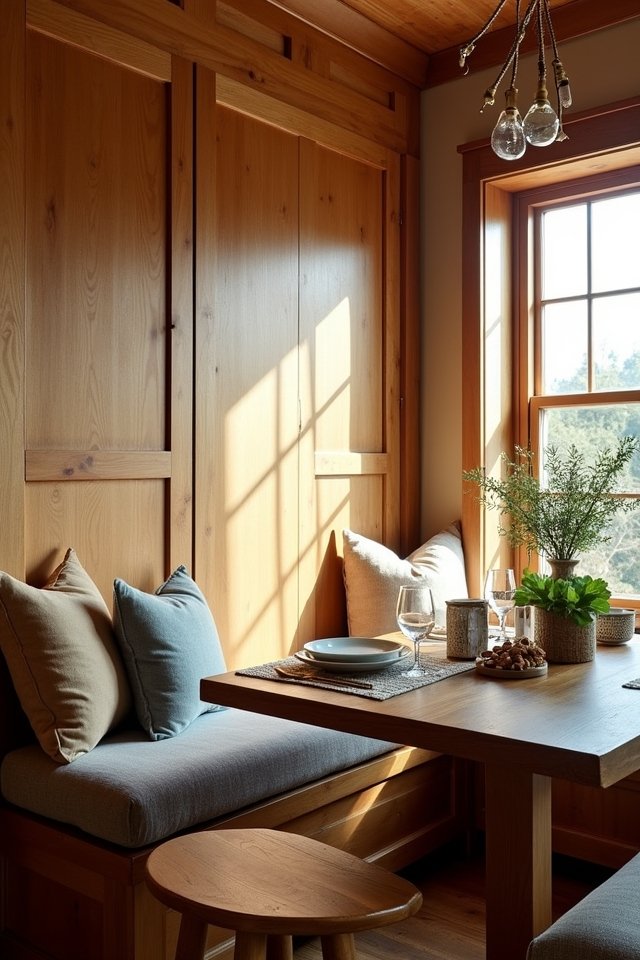 cozy kitchen banquette nook