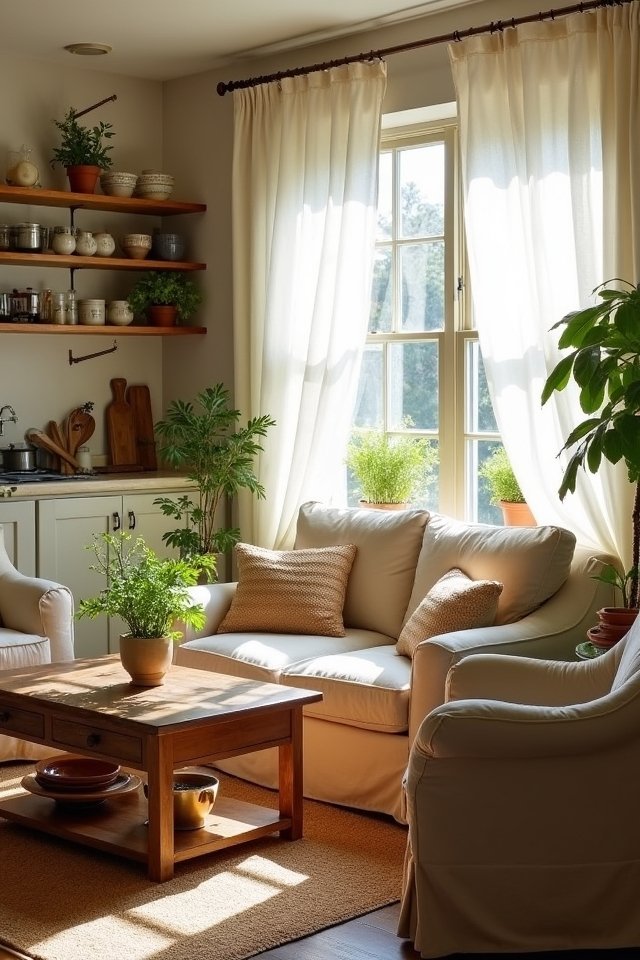 cozy kitchen sitting area