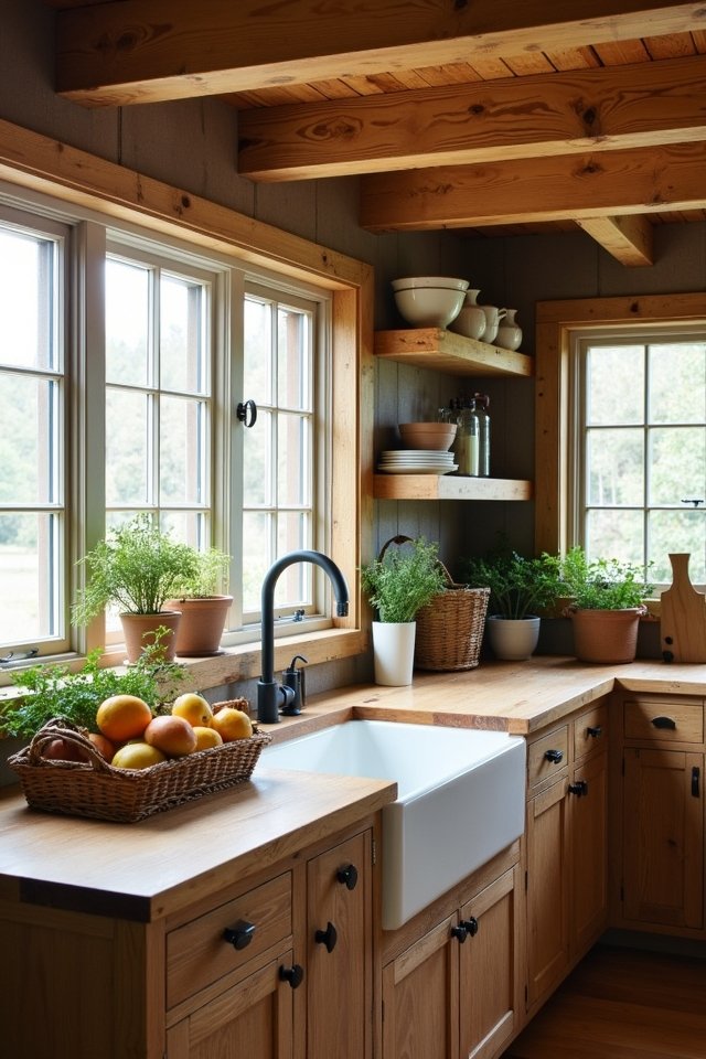 cozy kitchen with wood