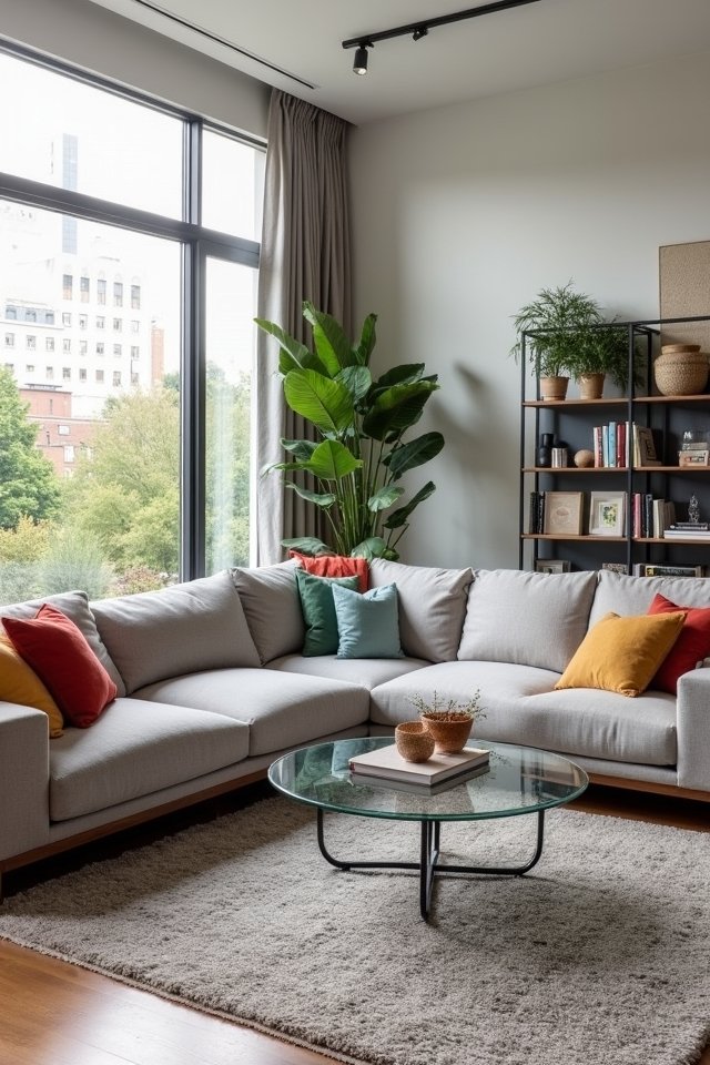 cozy l shaped lounge arrangement
