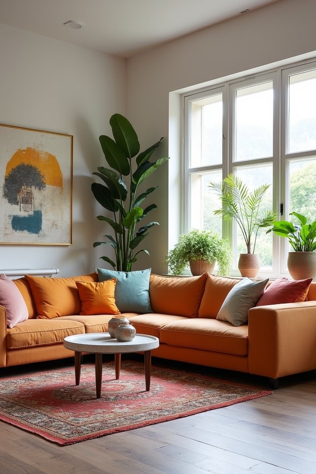 cozy l shaped sofa arrangement