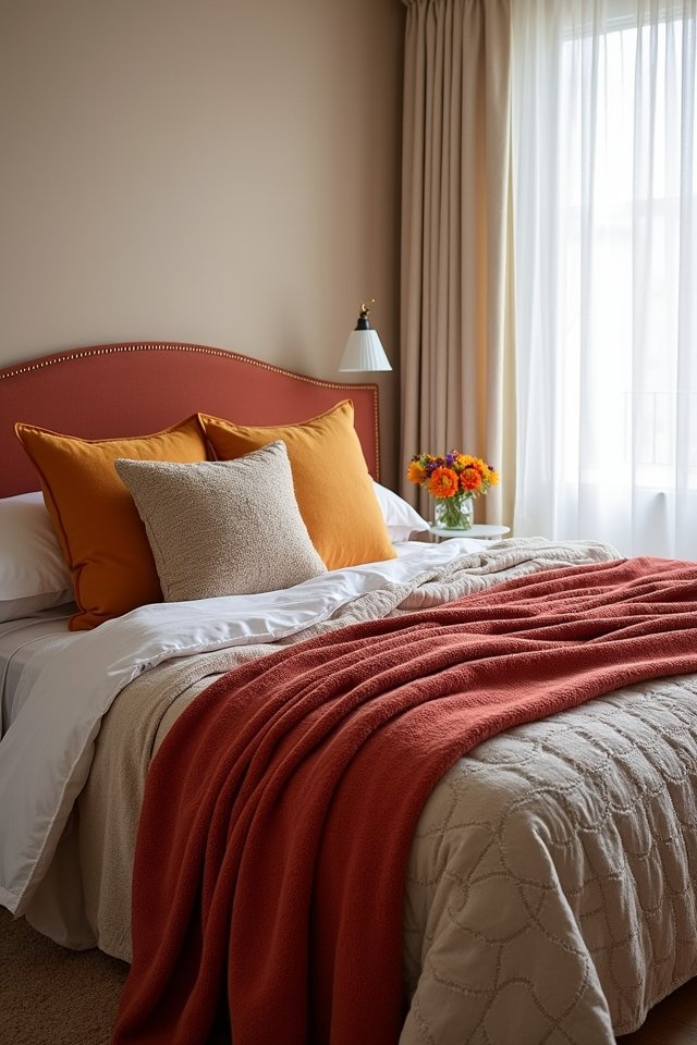 cozy layered bedding decor