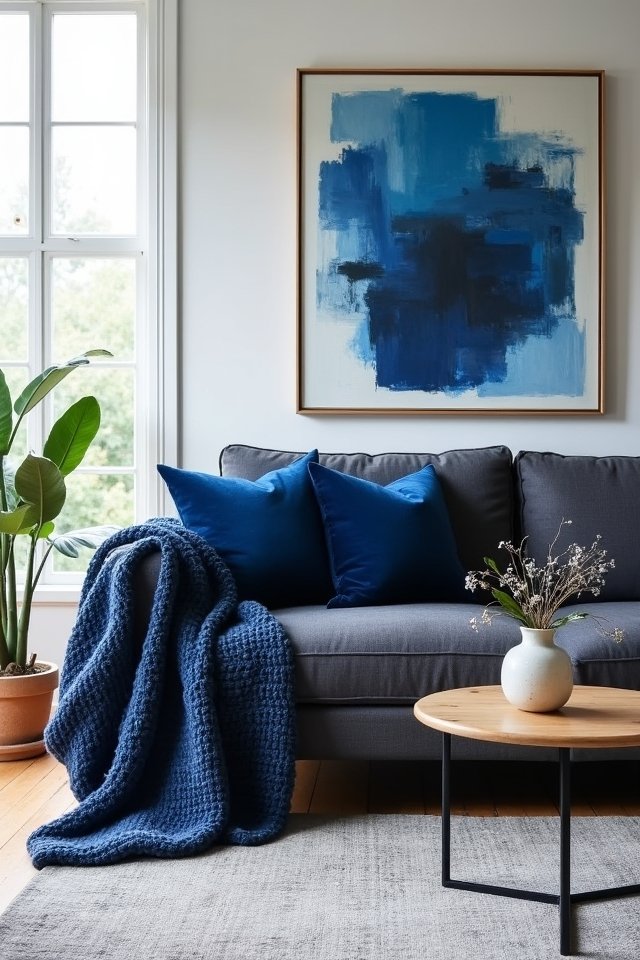 cozy layered blue grey textures