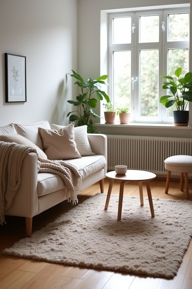 cozy layered soft rugs