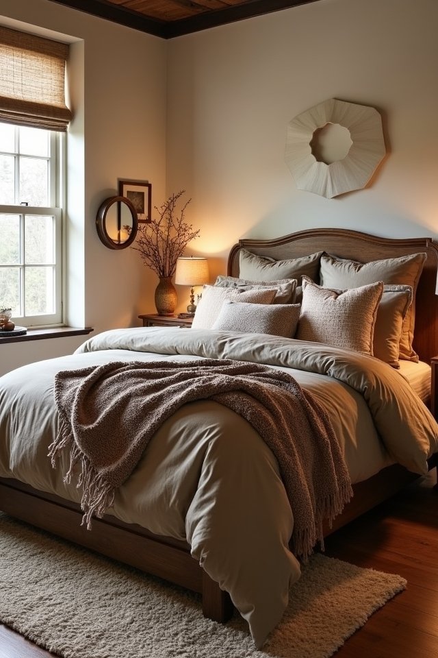 cozy layered textile bedroom
