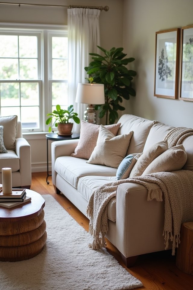 cozy layered textile decor