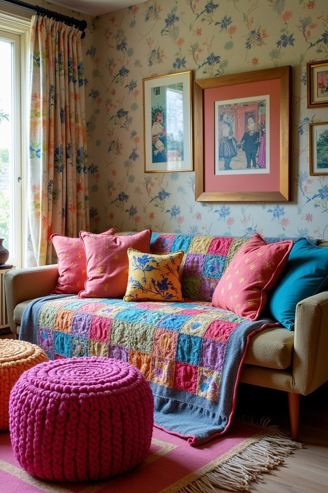 cozy layered textile decor