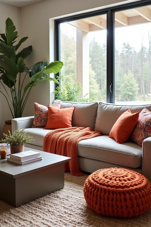 cozy layered textile decor