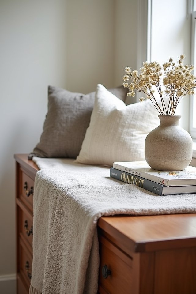 cozy layered textile decor