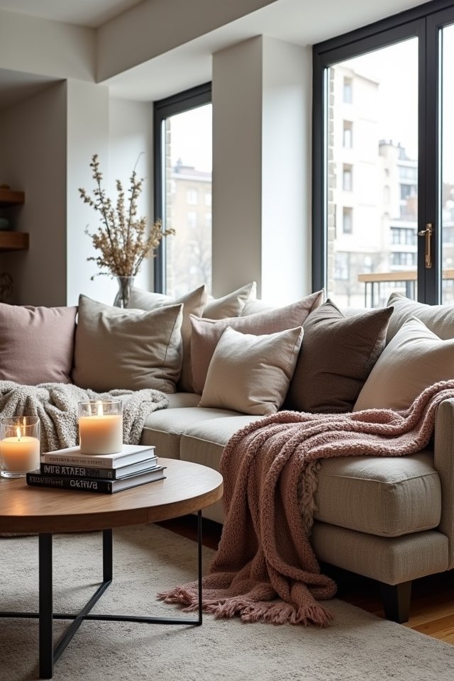 cozy layered textile decor