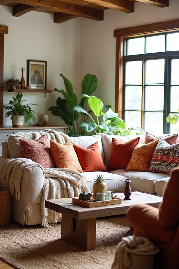cozy layered textures and pillows
