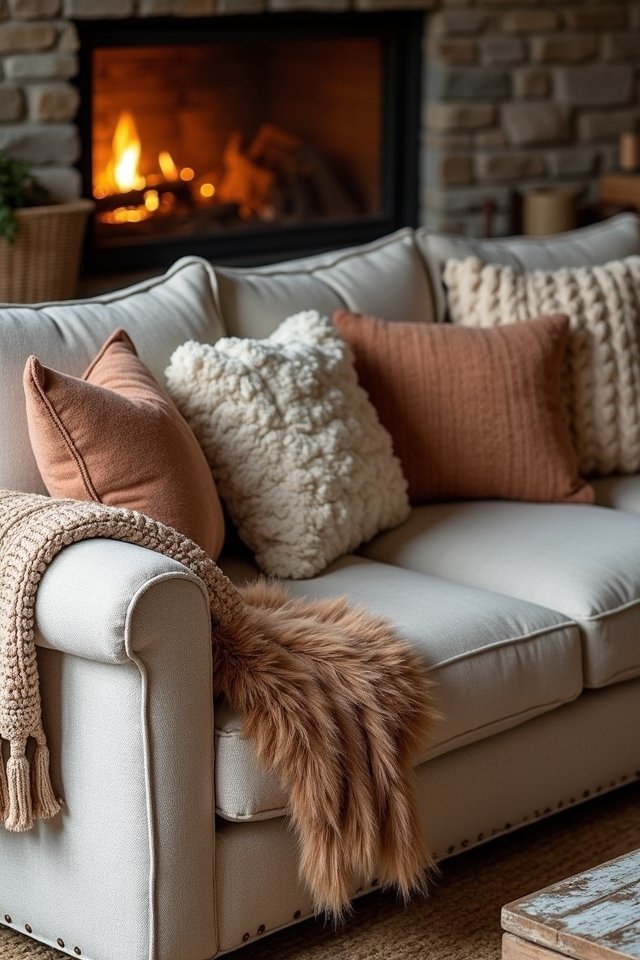 cozy layered textures living room