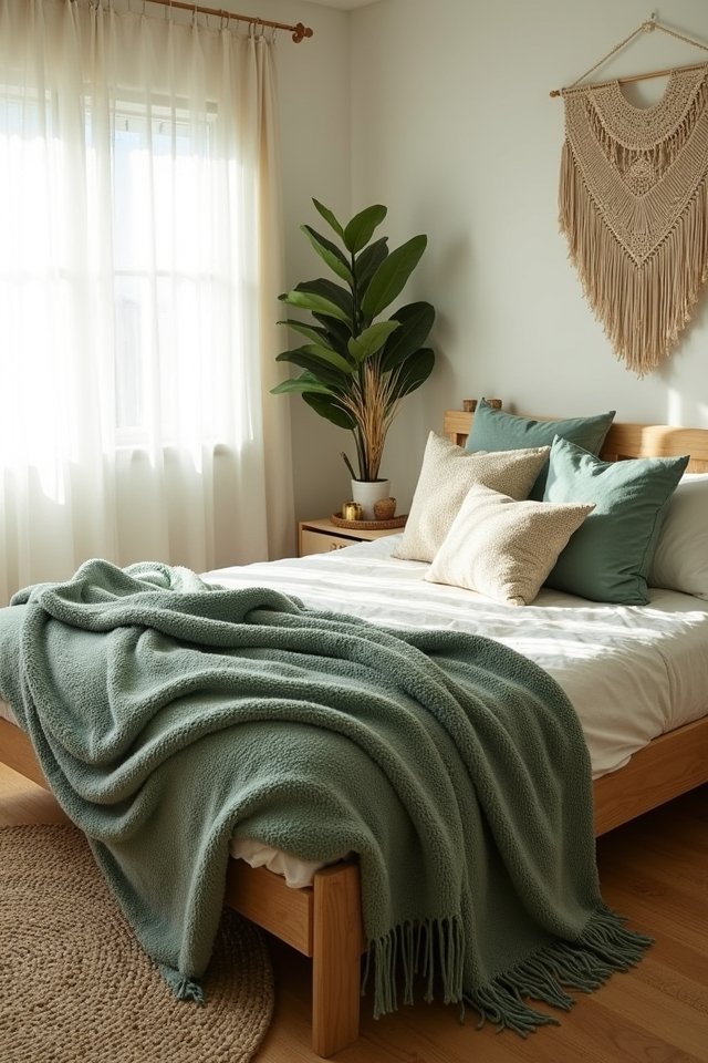cozy layered throw blankets