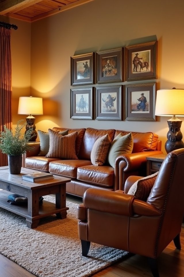 cozy leather accents elevate space