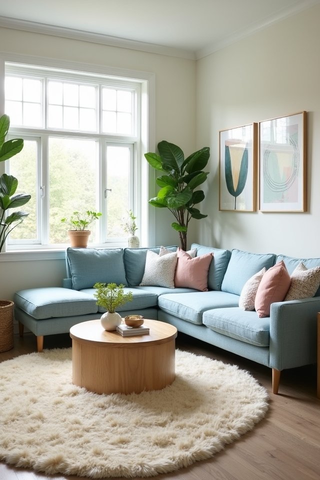 cozy light blue centerpiece