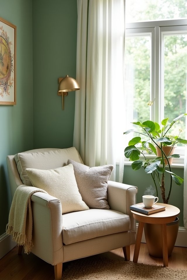 cozy light green retreat