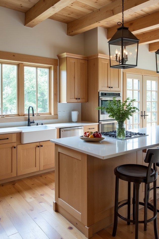 cozy light oak kitchen