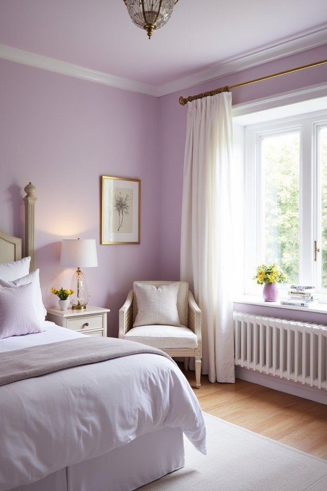 cozy lilac wall serenity