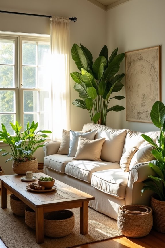 cozy living room greenery