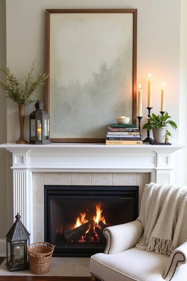 cozy mantle reading nook