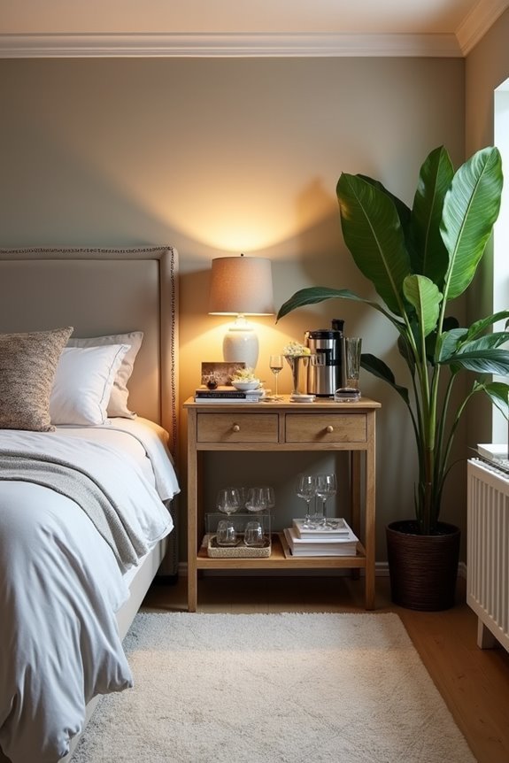 cozy mini bar coffee station