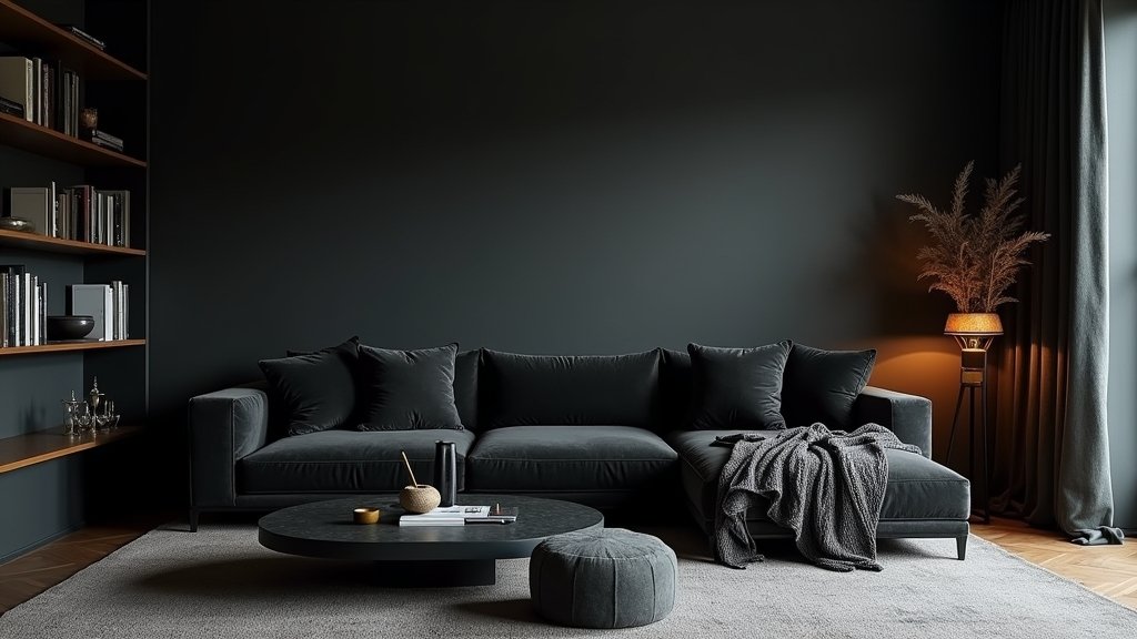 cozy minimalist dark interiors