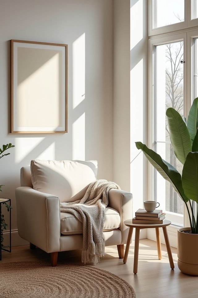 cozy minimalist reading nook