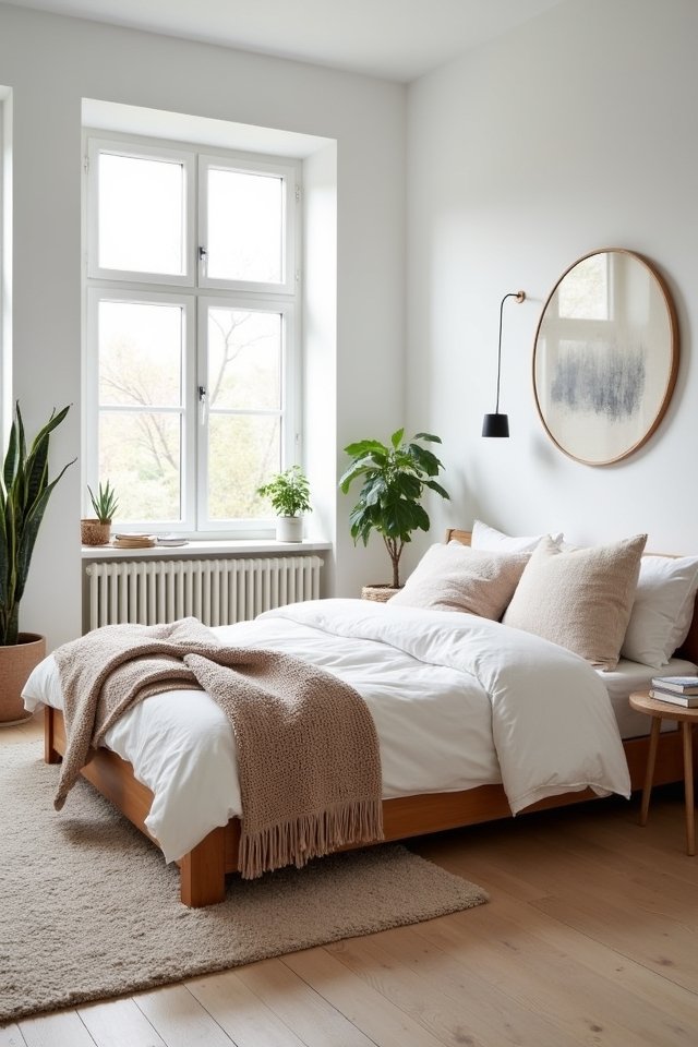 cozy minimalist scandinavian bedroom