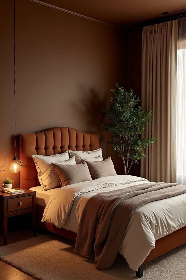 cozy mocha brown bedroom