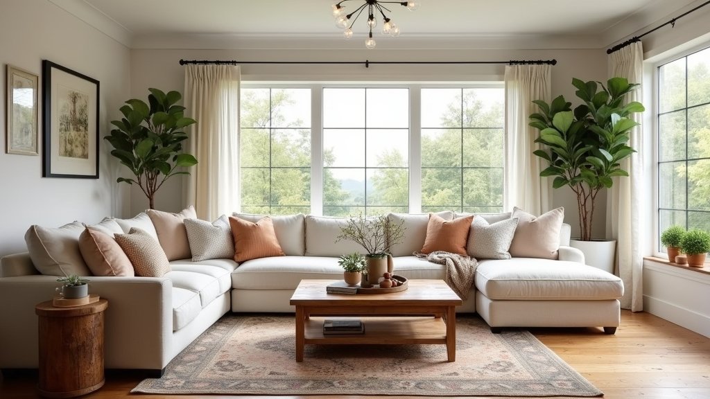 cozy modern farmhouse living room