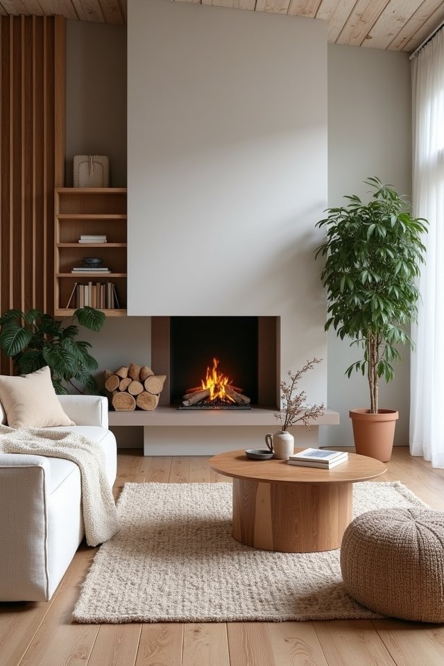 cozy modern fireplace designs