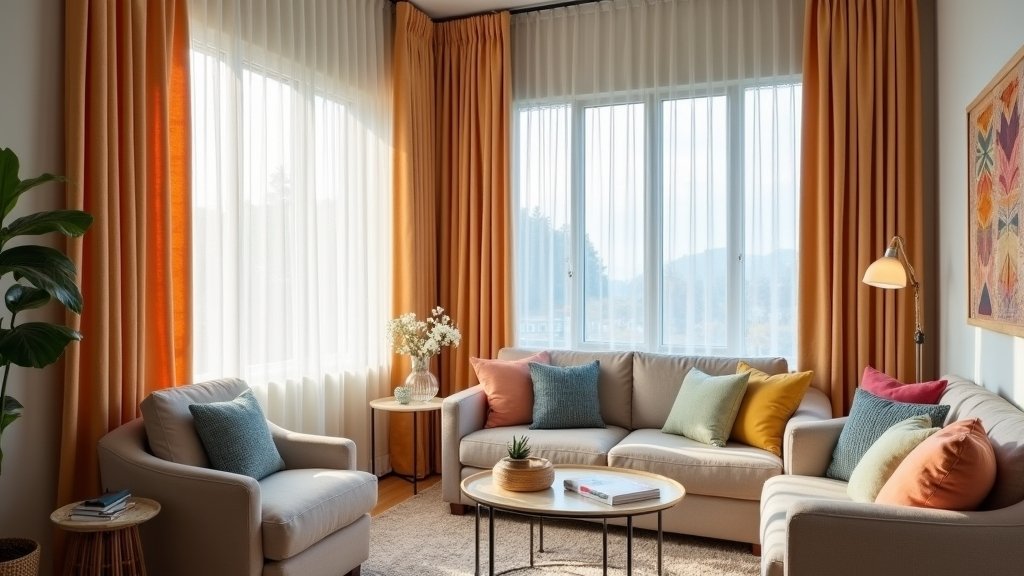 cozy modern living room curtains