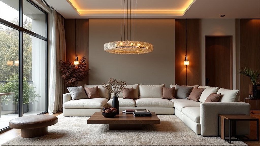 cozy modern living room lighting