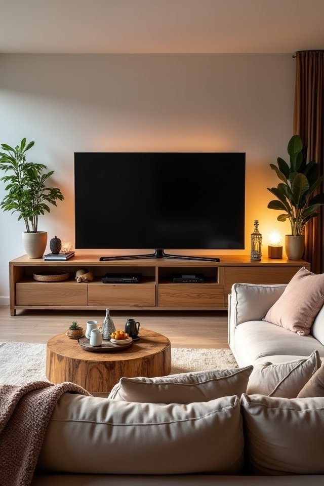 cozy movie night setup