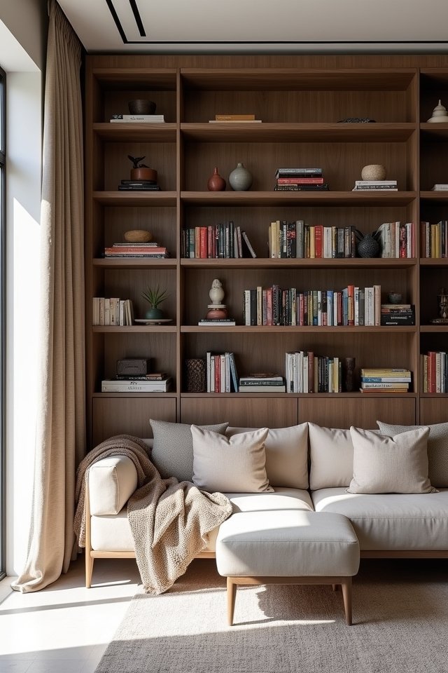 cozy multi functional bookcase seating