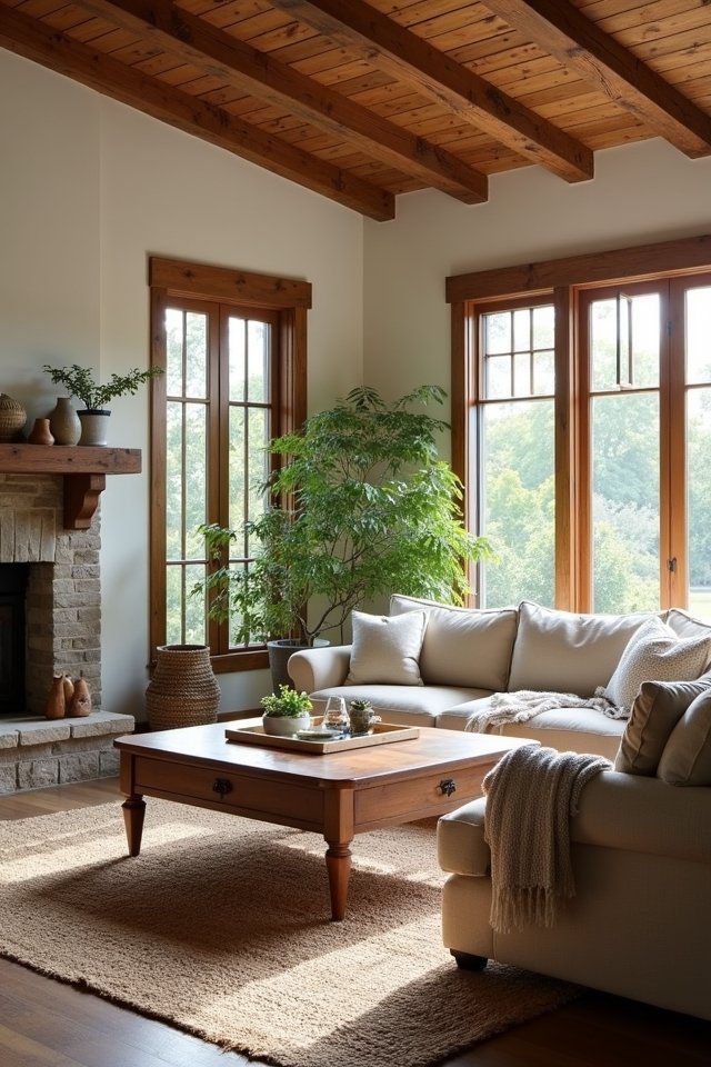 cozy natural farmhouse elements