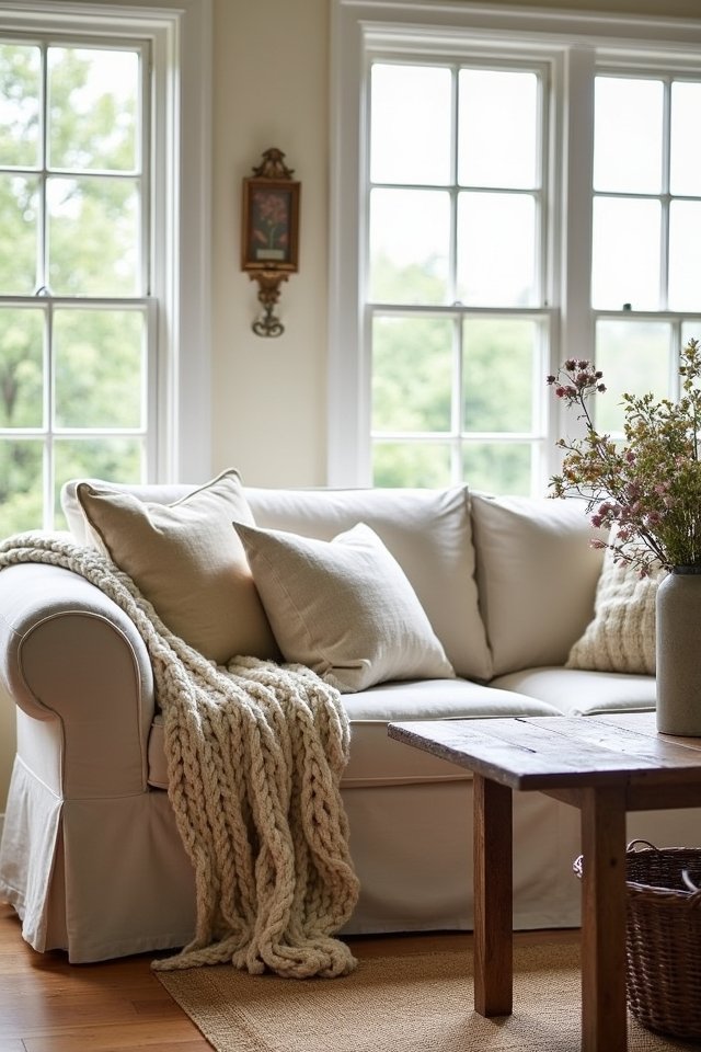 cozy natural textile decor