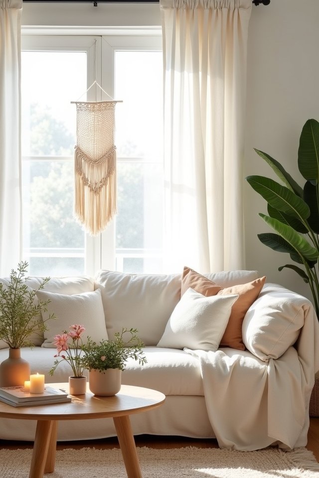 cozy nature inspired living room