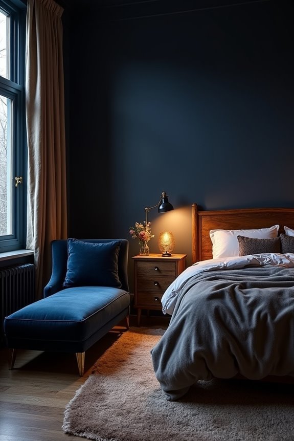 cozy navy blue retreat