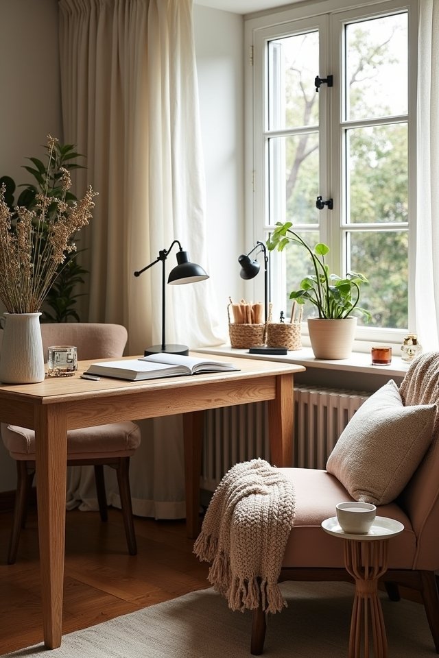 cozy nook with textiles