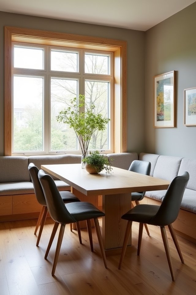 cozy oak dining nook