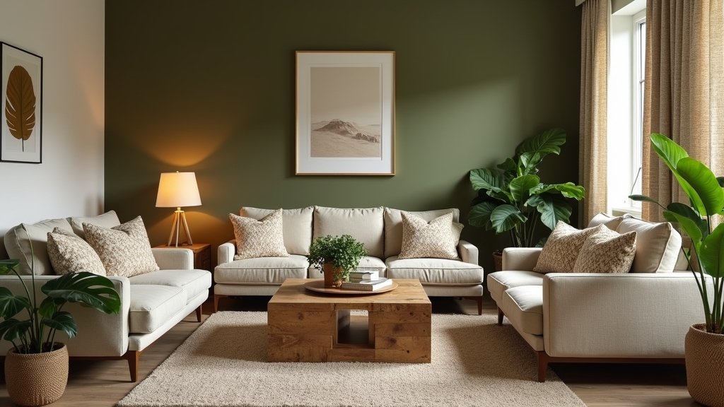 cozy olive green decor