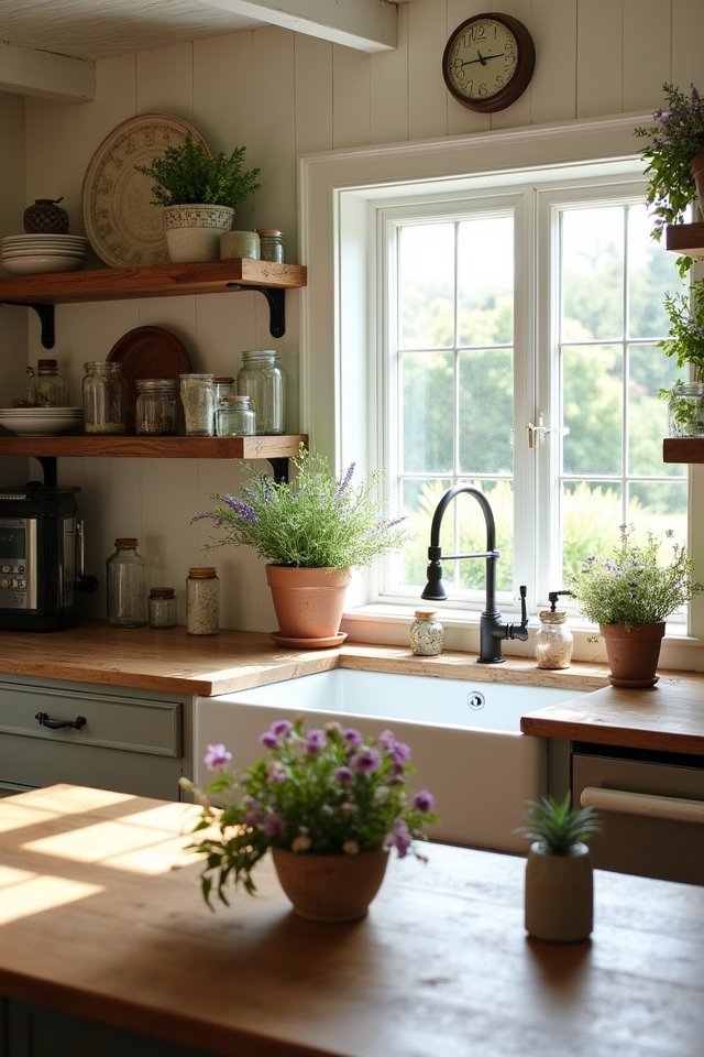 cozy open shelving display
