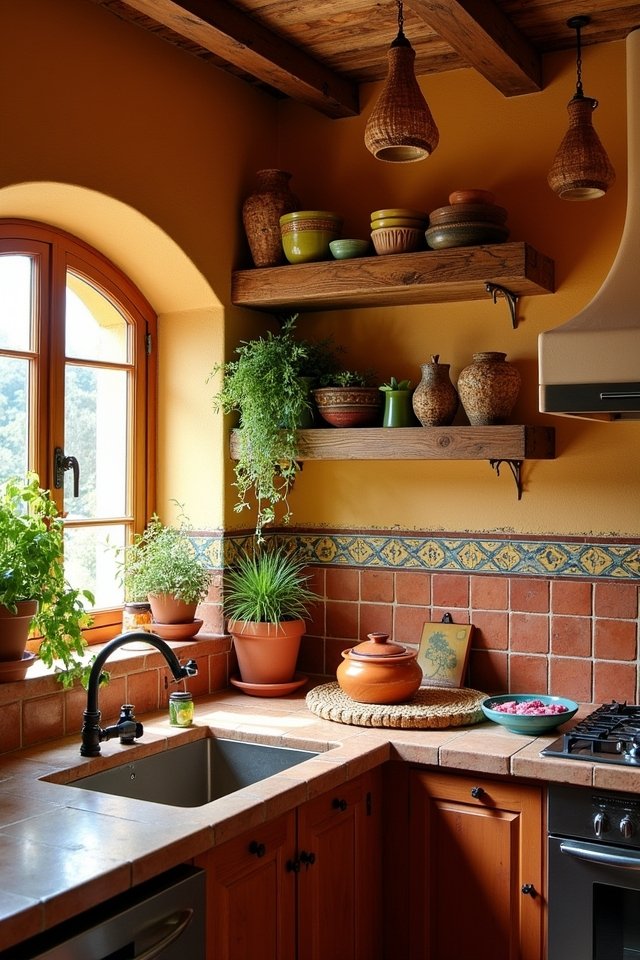 cozy open shelving display
