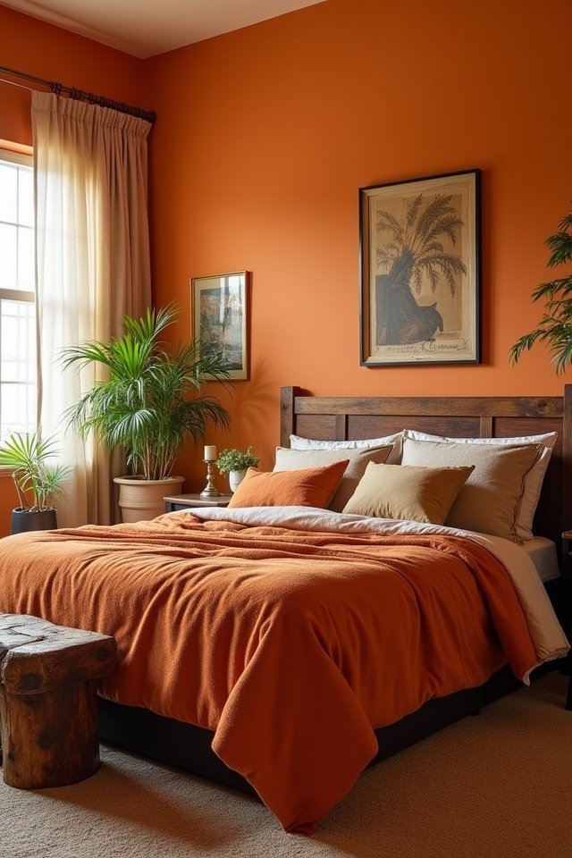 cozy orange and earthy tones