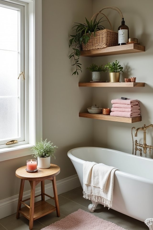 cozy organized bath essentials