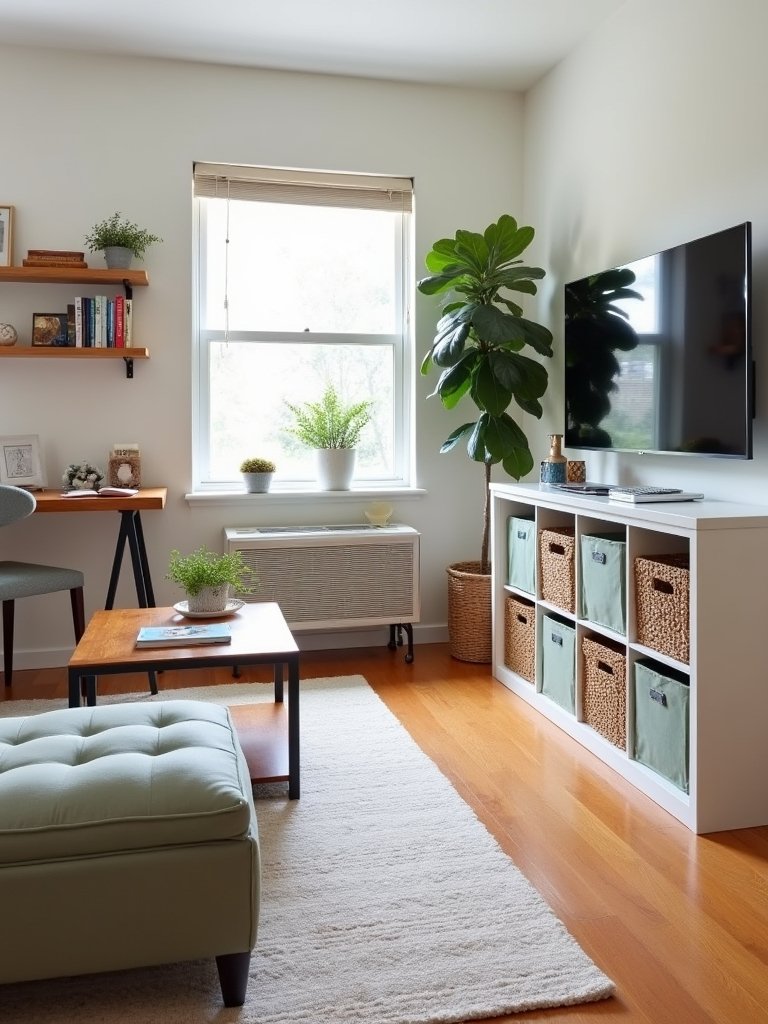 cozy organized college living room